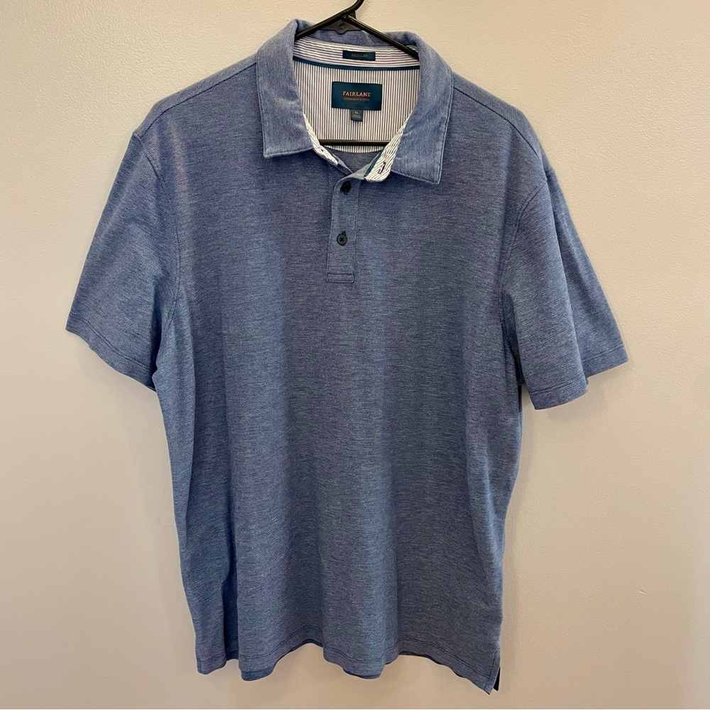 Fairlane Performance Pique Blue Polo